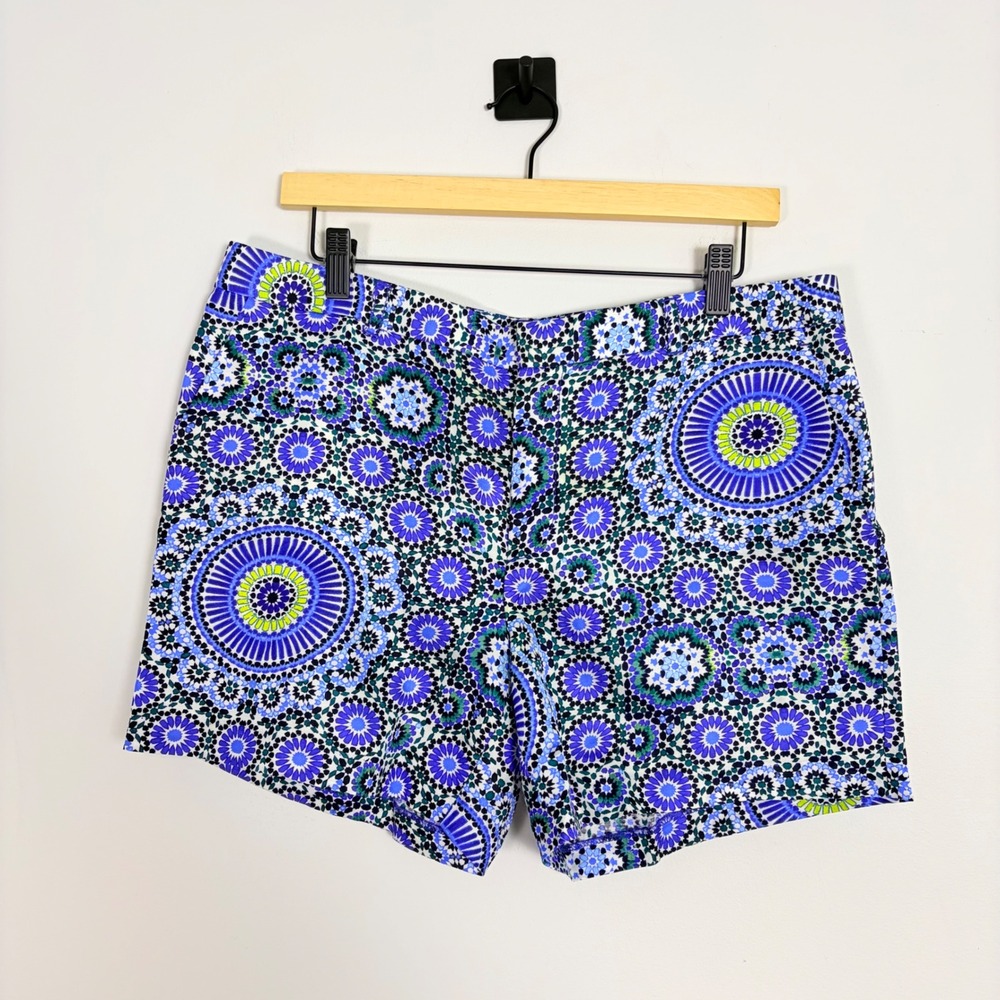 Banana Republic Blue and Green Patterned Women Shorts